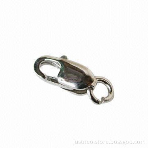 Solid 925 sterling silver/lobster necklace clasps with 1 open jump ring